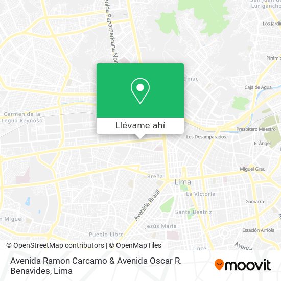 Mapa de Avenida Ramon Carcamo & Avenida Oscar R. Benavides