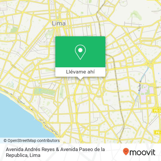 Mapa de Avenida Andrés Reyes & Avenida Paseo de la Republica