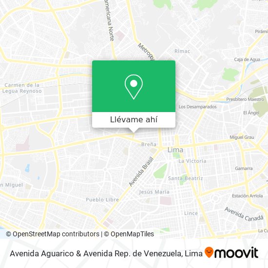Mapa de Avenida Aguarico & Avenida Rep. de Venezuela