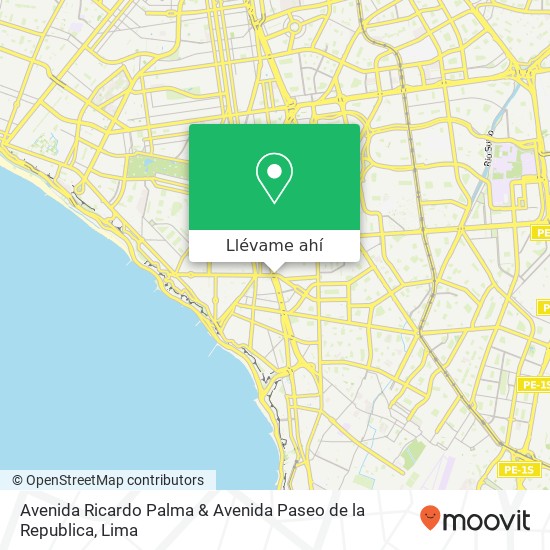 Mapa de Avenida Ricardo Palma & Avenida Paseo de la Republica