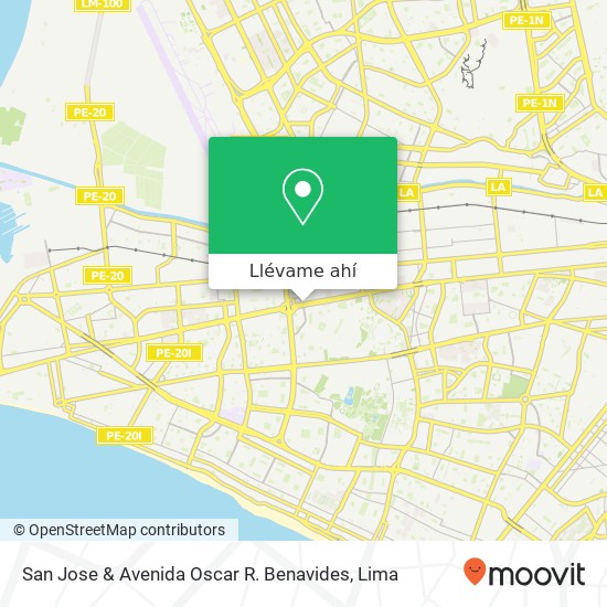 Mapa de San Jose & Avenida Oscar R. Benavides