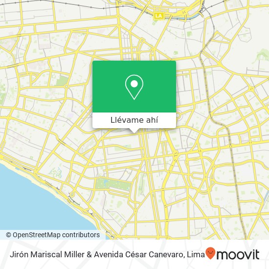 Mapa de Jirón Mariscal Miller & Avenida César Canevaro