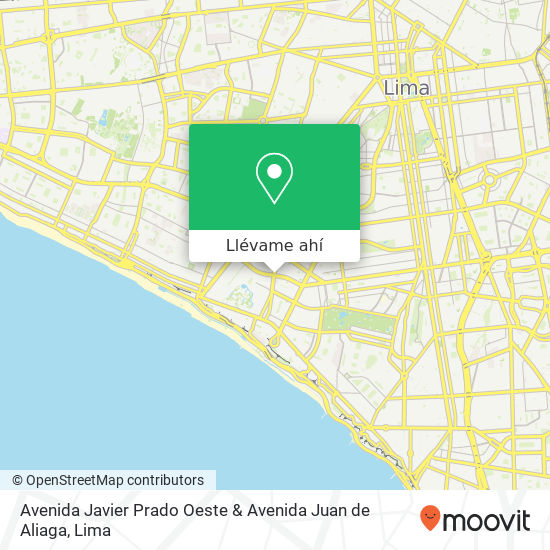 Mapa de Avenida Javier Prado Oeste & Avenida Juan de Aliaga