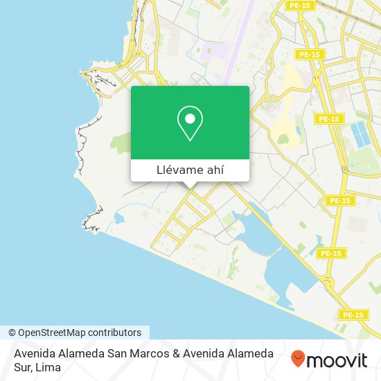 Mapa de Avenida Alameda San Marcos & Avenida Alameda Sur