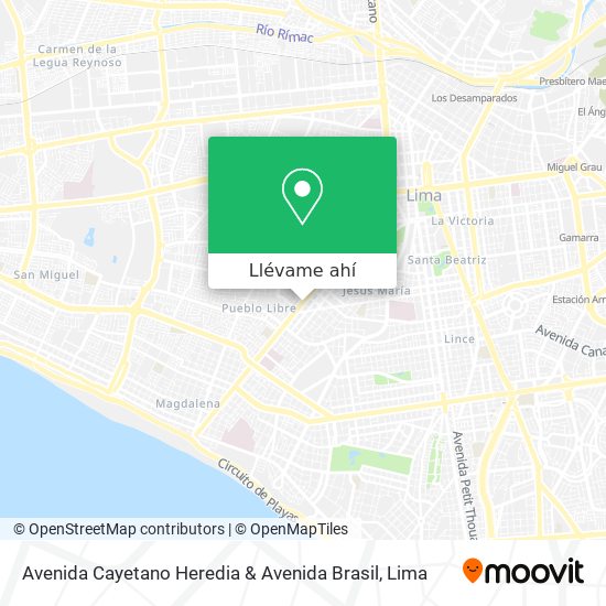 Mapa de Avenida Cayetano Heredia & Avenida Brasil
