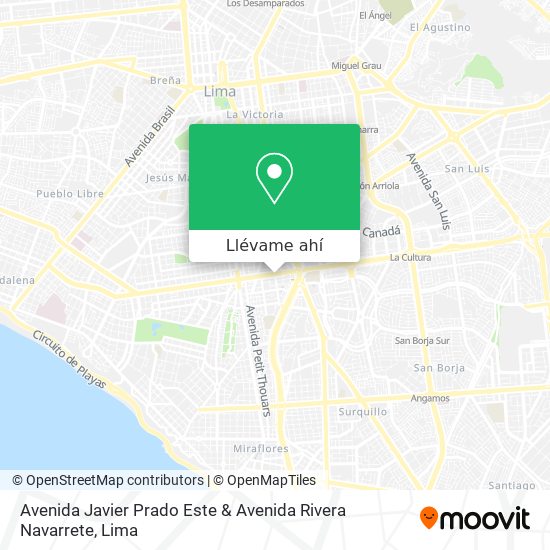 Mapa de Avenida Javier Prado Este & Avenida Rivera Navarrete