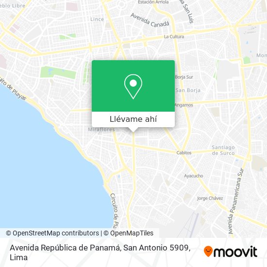 Mapa de Avenida República de Panamá, San Antonio 5909