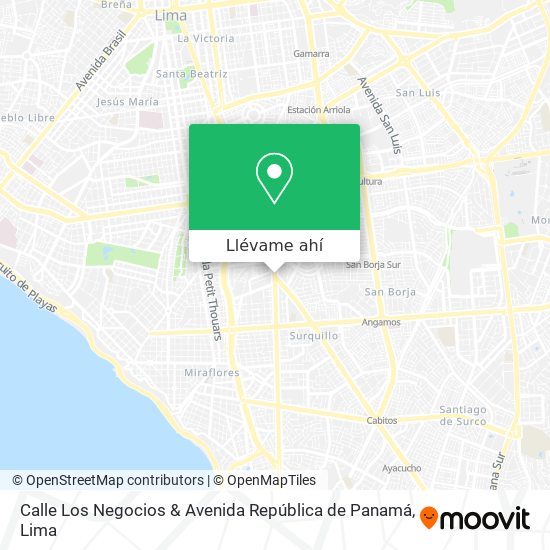 Mapa de Calle Los Negocios & Avenida República de Panamá