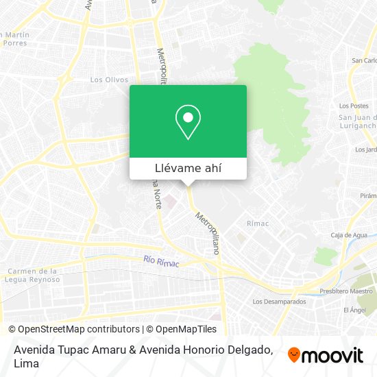 Mapa de Avenida Tupac Amaru & Avenida Honorio Delgado