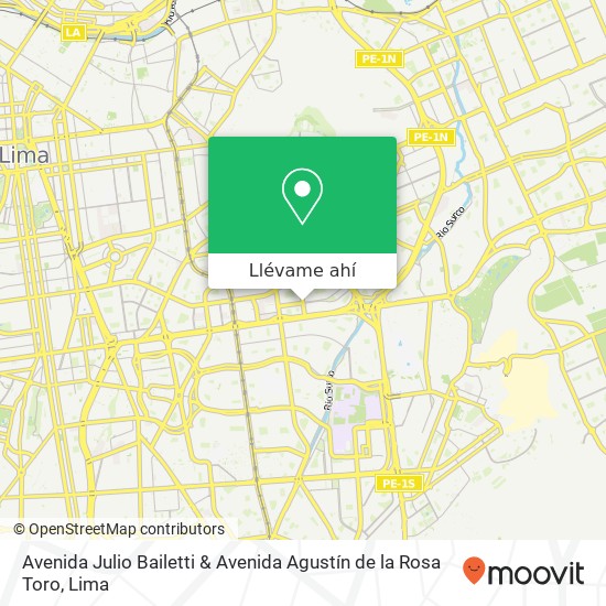 Mapa de Avenida Julio Bailetti & Avenida Agustín de la Rosa Toro
