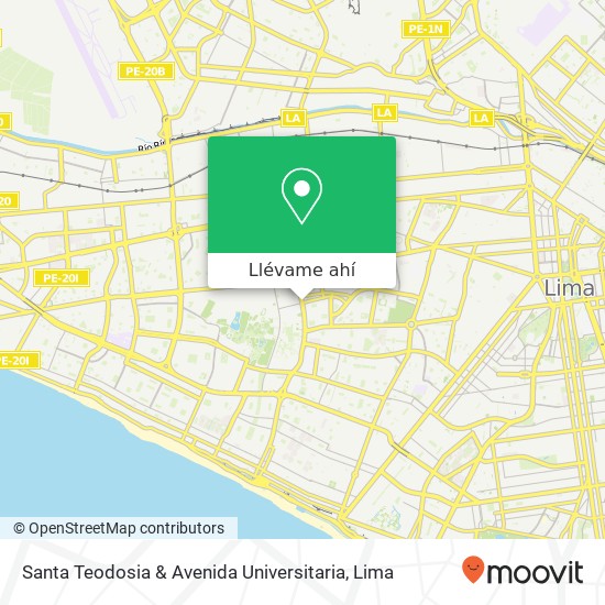 Mapa de Santa Teodosia & Avenida Universitaria