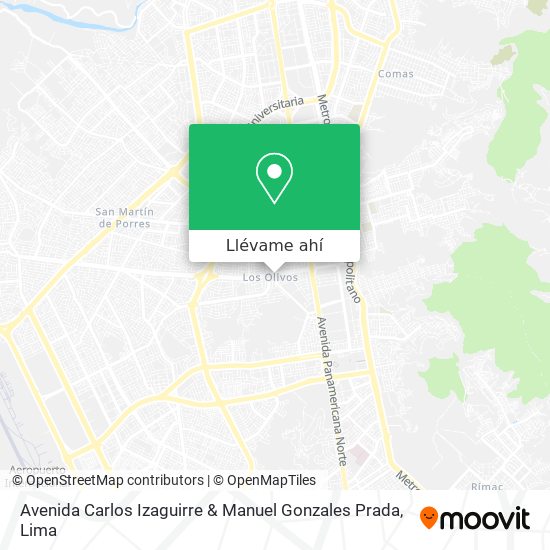 Mapa de Avenida Carlos Izaguirre & Manuel Gonzales Prada