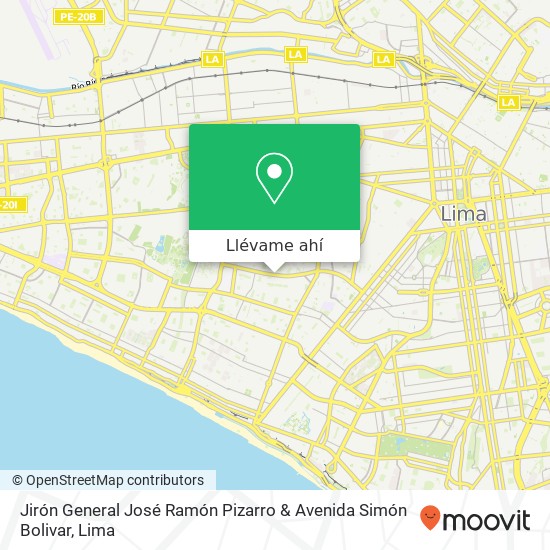 Mapa de Jirón General José Ramón Pizarro & Avenida Simón Bolivar