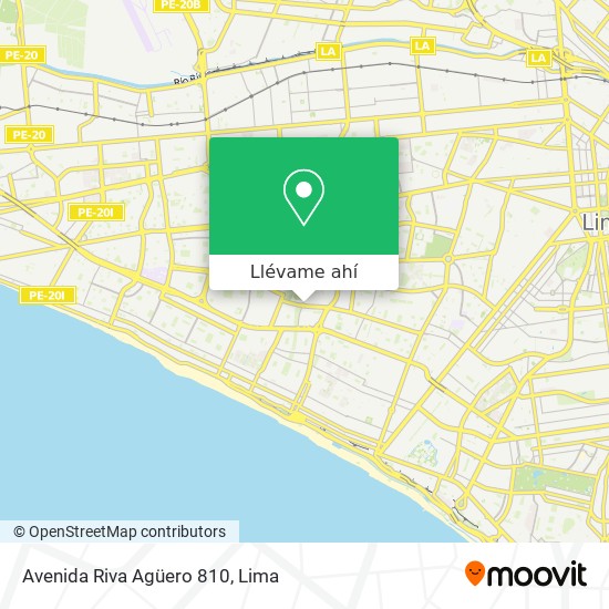 Mapa de Avenida Riva Agüero 810