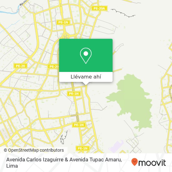 Mapa de Avenida Carlos Izaguirre & Avenida Tupac Amaru