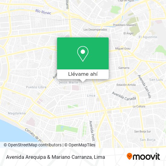 Mapa de Avenida Arequipa & Mariano Carranza