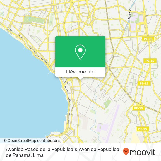 Mapa de Avenida Paseo de la Republica & Avenida República de Panamá