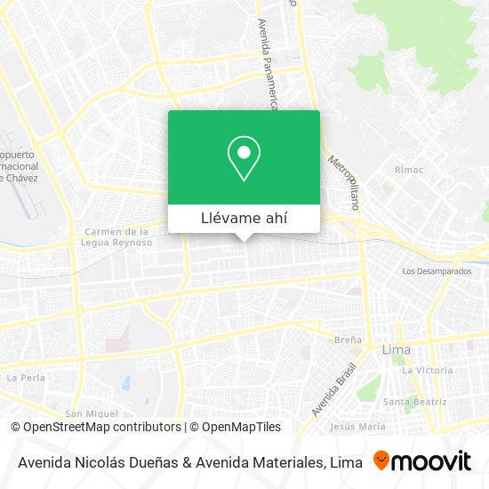 Mapa de Avenida Nicolás Dueñas & Avenida Materiales