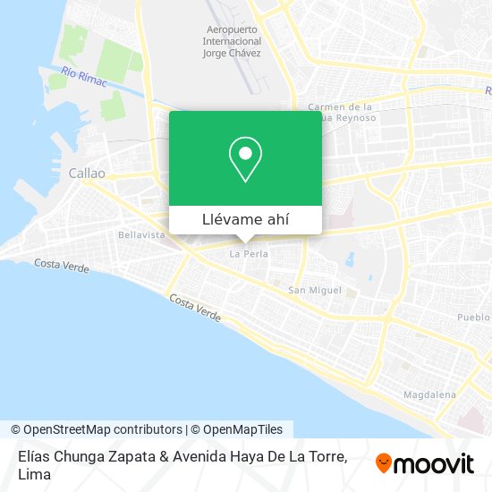 Mapa de Elías Chunga Zapata & Avenida Haya De La Torre