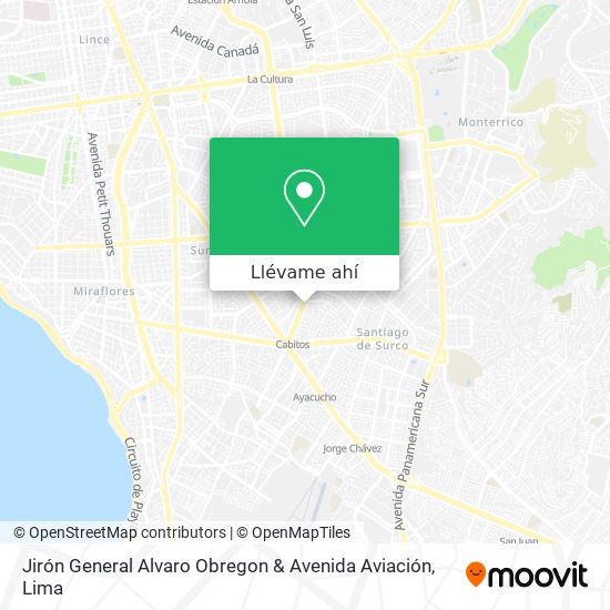 Mapa de Jirón General Alvaro Obregon & Avenida Aviación