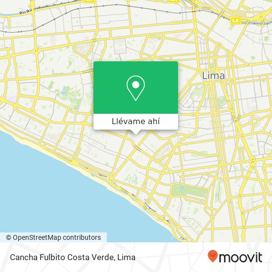 Mapa de Cancha Fulbito Costa Verde