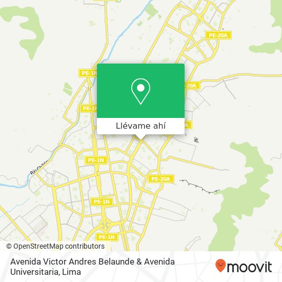 Mapa de Avenida Victor Andres Belaunde & Avenida Universitaria