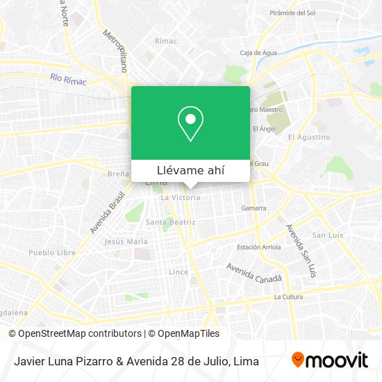 Mapa de Javier Luna Pizarro & Avenida 28 de Julio