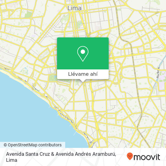 Mapa de Avenida Santa Cruz & Avenida Andrés Aramburú