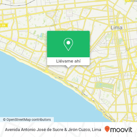 Mapa de Avenida Antonio José de Sucre & Jirón Cuzco