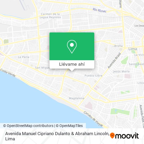 Mapa de Avenida Manuel Cipriano Dulanto & Abraham Lincoln