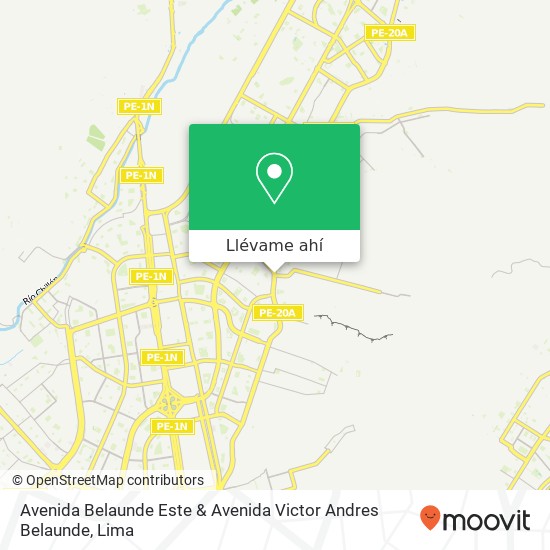 Mapa de Avenida Belaunde Este & Avenida Victor Andres Belaunde