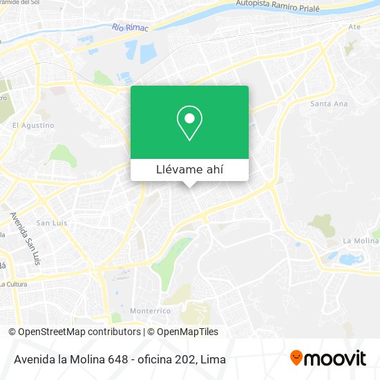 Mapa de Avenida la Molina 648 - oficina 202