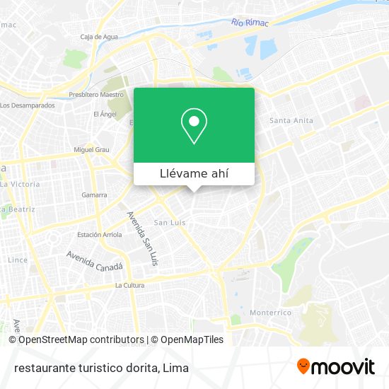 Mapa de restaurante turistico dorita
