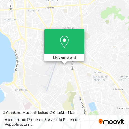 Mapa de Avenida Los Proceres & Avenida Paseo de La Republica