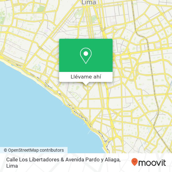Mapa de Calle Los Libertadores & Avenida Pardo y Aliaga