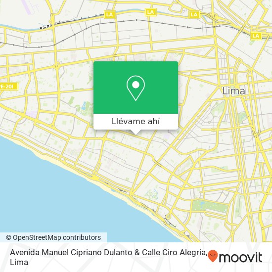 Mapa de Avenida Manuel Cipriano Dulanto & Calle Ciro Alegria