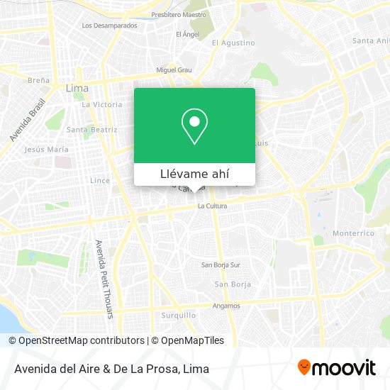 Mapa de Avenida del Aire & De La Prosa