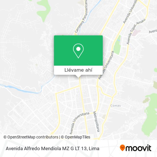 Mapa de Avenida Alfredo Mendiola MZ G LT 13