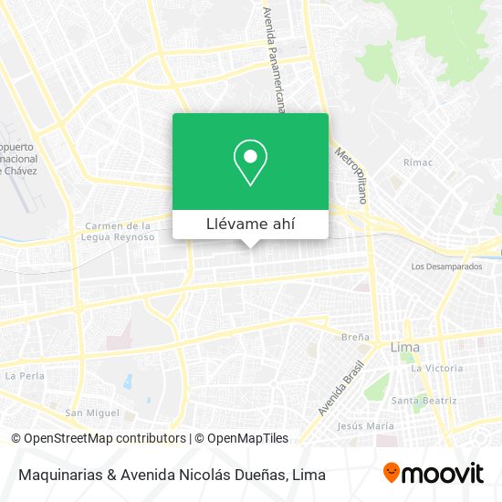 Mapa de Maquinarias & Avenida Nicolás Dueñas