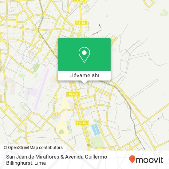 Mapa de San Juan de Miraflores & Avenida Guillermo Billinghurst