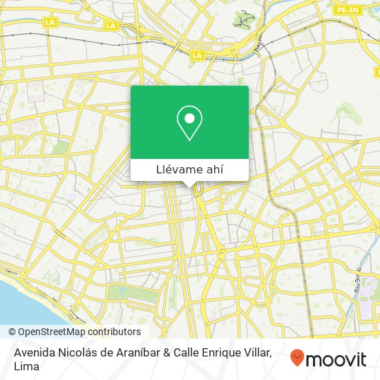 Mapa de Avenida Nicolás de Araníbar & Calle Enrique Villar