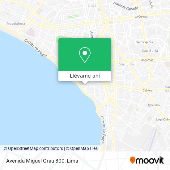 Mapa de Avenida Miguel Grau 800