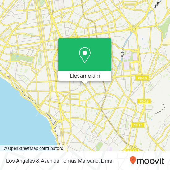 Mapa de Los Angeles & Avenida Tomás Marsano