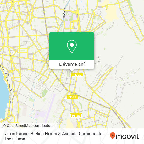 Mapa de Jirón Ismael Bielich Flores & Avenida Caminos del Inca