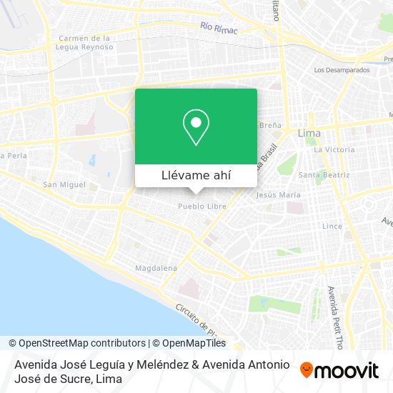 Mapa de Avenida José Leguía y Meléndez & Avenida Antonio José de Sucre