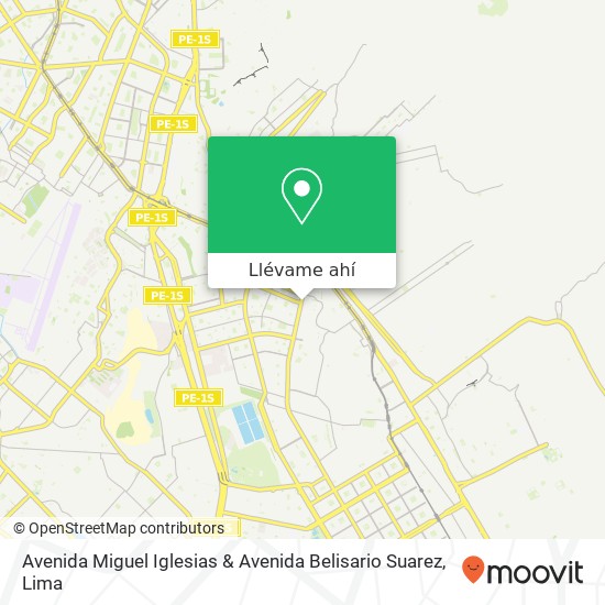 Mapa de Avenida Miguel Iglesias & Avenida Belisario Suarez