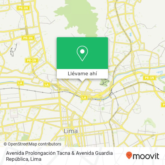 Mapa de Avenida Prolongación Tacna & Avenida Guardia República