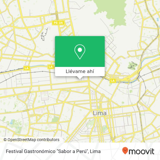 Mapa de Festival Gastronómico "Sabor a Perú"