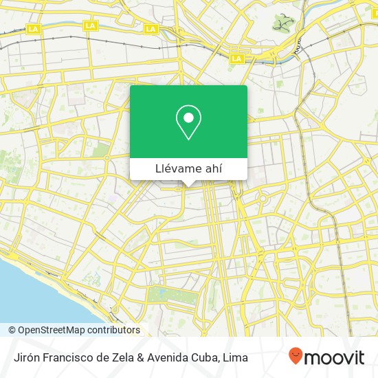 Mapa de Jirón Francisco de Zela & Avenida Cuba