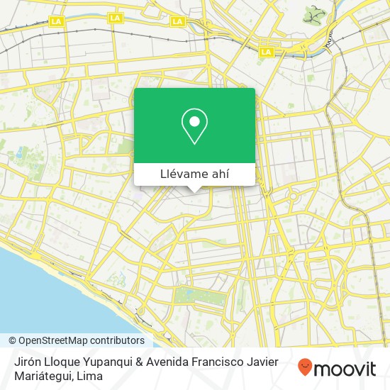 Mapa de Jirón Lloque Yupanqui & Avenida Francisco Javier Mariátegui